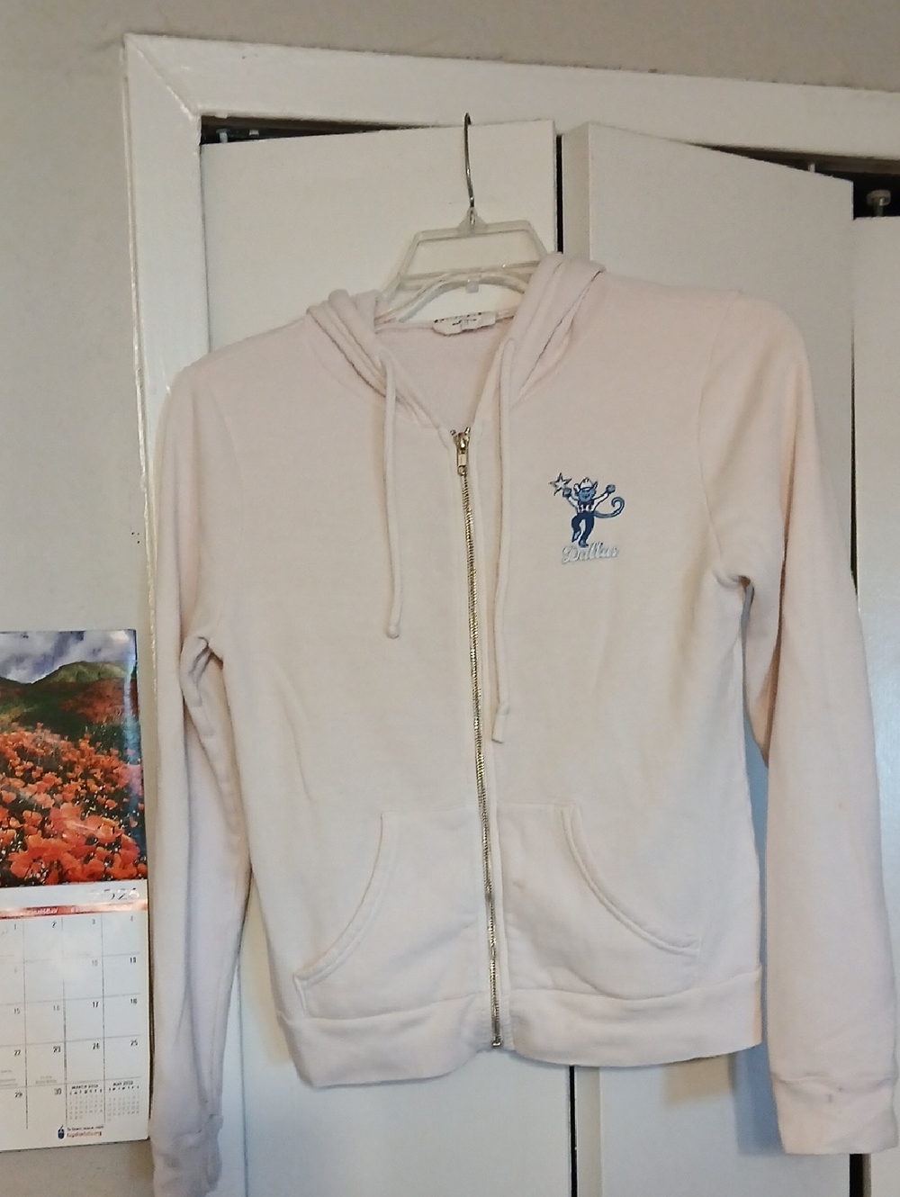 Roller Rabbit Light Pink Hoodie with Multicolor Logo Tag